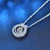 Lindon S925 Sterling Silver Moissanite Luxury Personality Pendant Necklace Women's Classic Tide Sugar Full of Wild Clavicle Chain