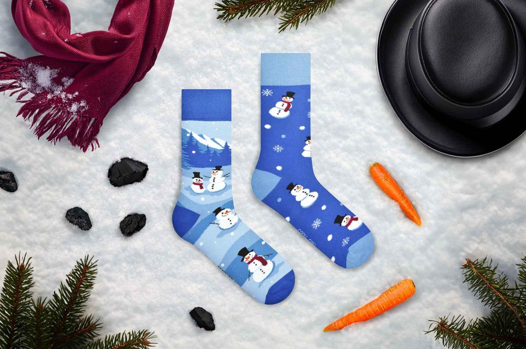 Schneemänner - bunte Socken