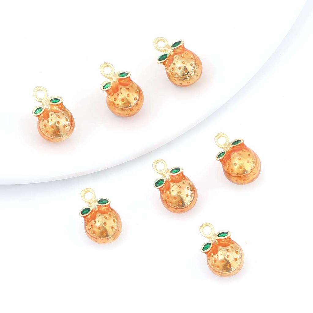 2Pcs Alloy Fruit Enamel Pendant Strawberry Grape Cherry Charms for Jewelry Making DIY Bracelet Handmade Craft Accessories