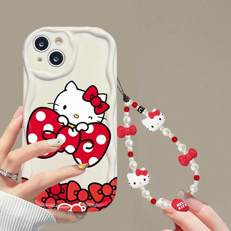 Hello Kitty Chain Case For Iphone 17 Pro Max 17 Air 16 15 14 13 12 11 Pro Max 16e 16 Plus 12 13 Mini Phone Casing Soft Cute INS