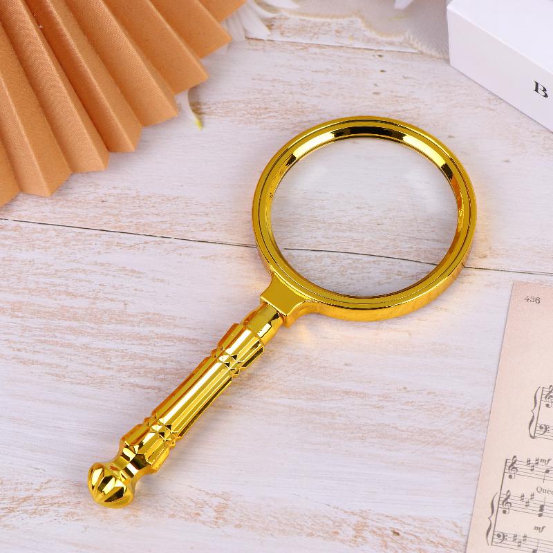 Handlupe Tragbare Glaslinse Lupe zum Betrachten von Schmuck Papierlesen Hochauflösende Augenlupe Glas
