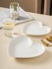 Creative White Heart-shaped Ceramic Plate Home Breakfast Dessert Bread Plate Cooking Bowl Dish Irregular Dishes Kitchen Utensils