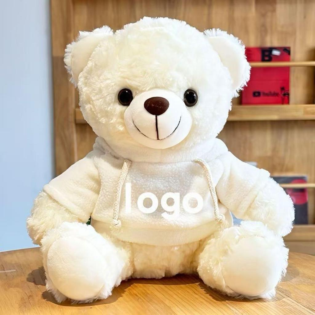 Teddy Bear Plush Toy with Cute Logo and School Emblem Design