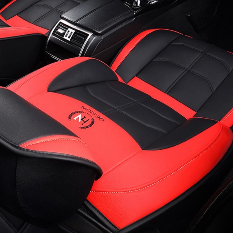 1pc Premium PU Leather Car Seat Covers for Front Driver & Passenger - Soft Foam Padding Universal Auto Seat Protection Cover
