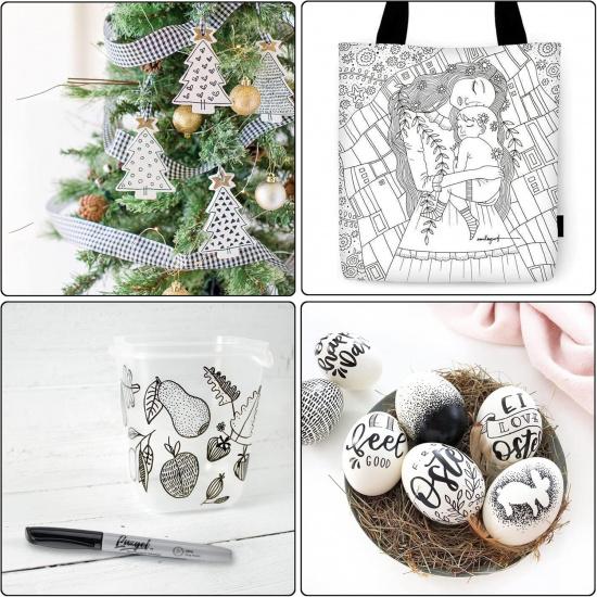 Permanent Markers Bulk, Ultra Fine Point, 60 Pack Black 0.4 Mm Permanent Marker Set, Felt Tip Pens Works On Plastic, Wood, Stone, Metal and Glass for