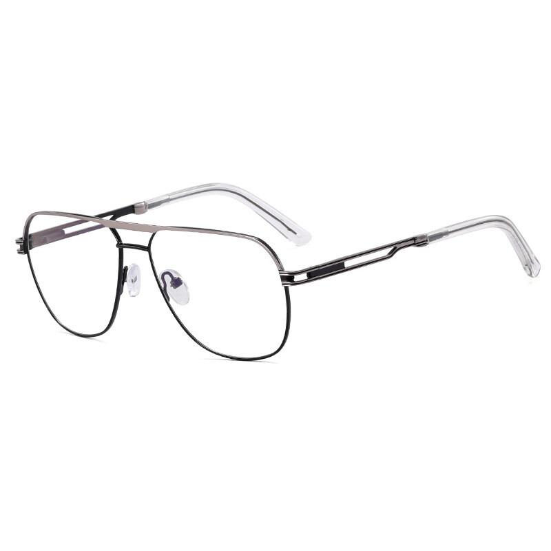 Anti Blue Light Myopia Pilot Glasses Men Metal Frame Blue Light Blocking Oval Prescription Eyewear Minus Diopter