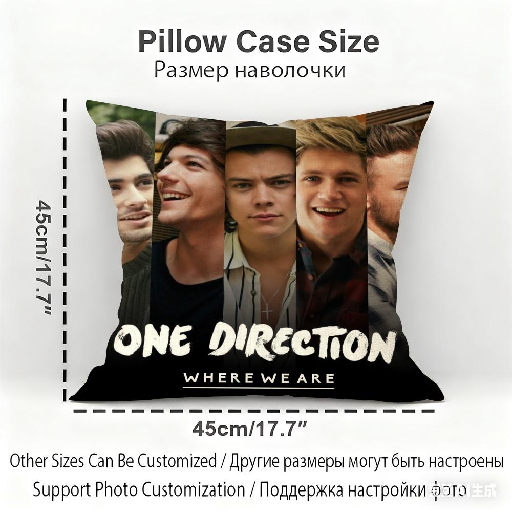 One D-D-Direction Album Cushion  Household Decoration Linen Sofa Cushion Cover: Skin-Friendly & Breathable with Invisible Zipper