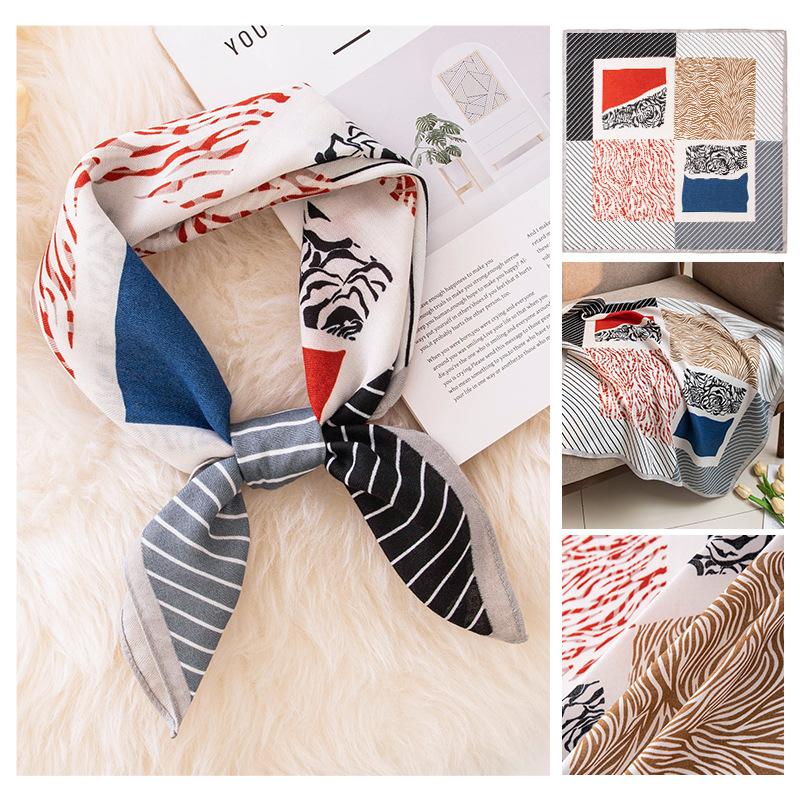 26 years old new imitation silk printing silk scarf scarf elegant fashion high sense versatile temperament commuter silk scarf 70*70cm