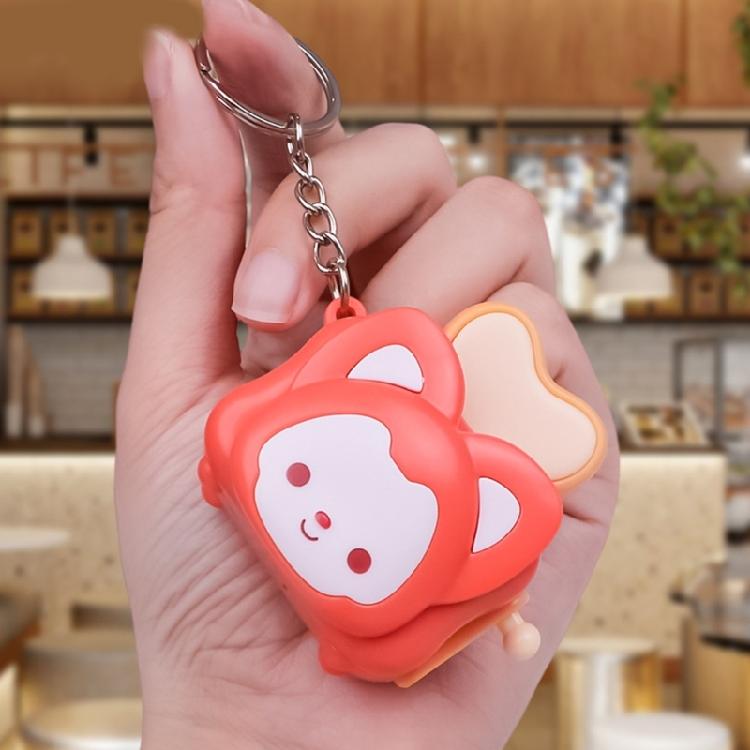Interactive Toaster Shaped Keychain With Audible Function Lightweight Plastic Simulation Home Car Decoration