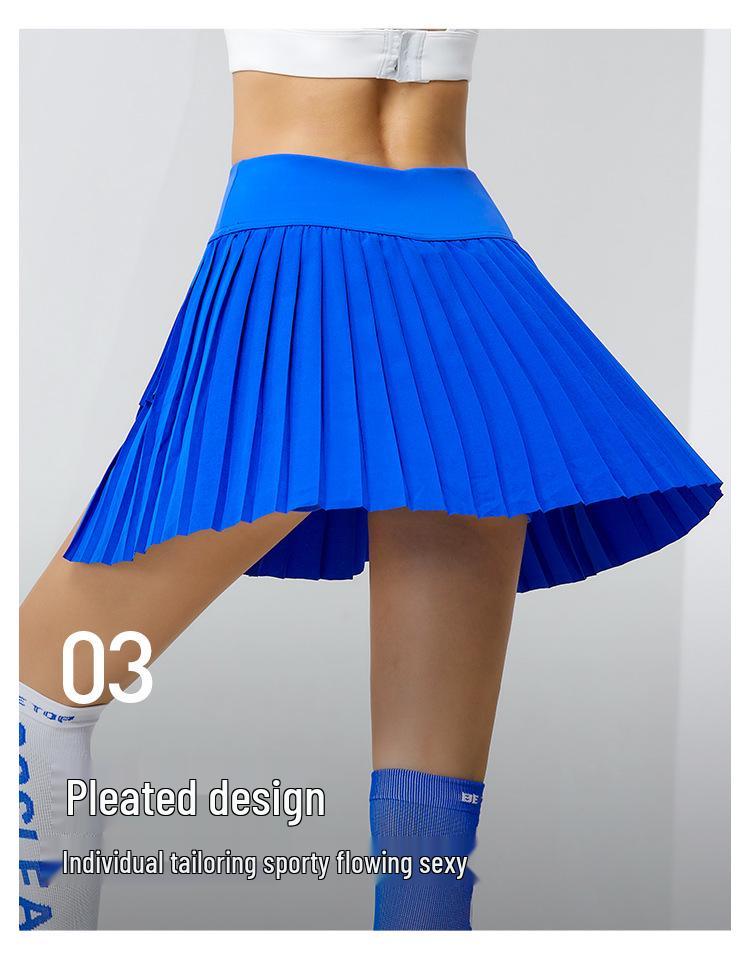Women's Quick-Dry Pleated Sports Skirt for Badminton, Tennis, Yoga, Fitness, Running, and Marathon