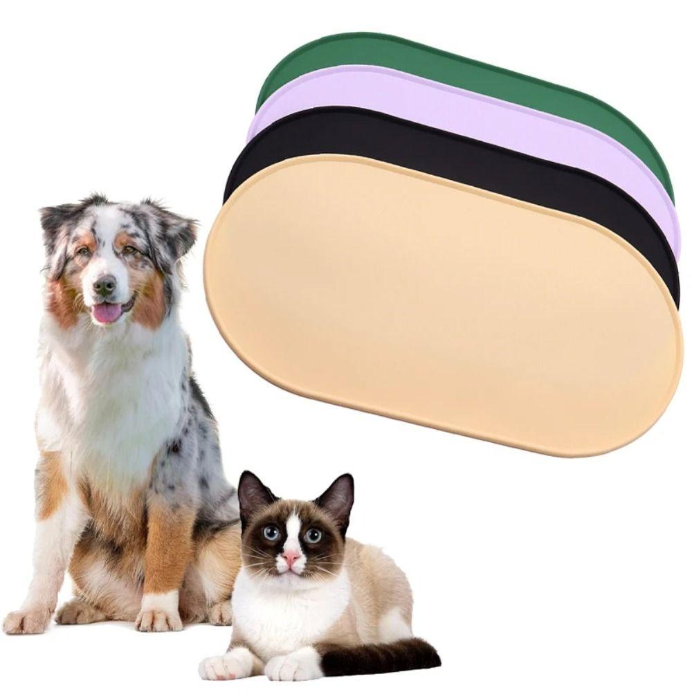 

Silicone Pet Feeder Mats Anti Overflow Cat Placemat Portable Dog Drinking Pad Pet Accessories 45.5*24.8cm чорний