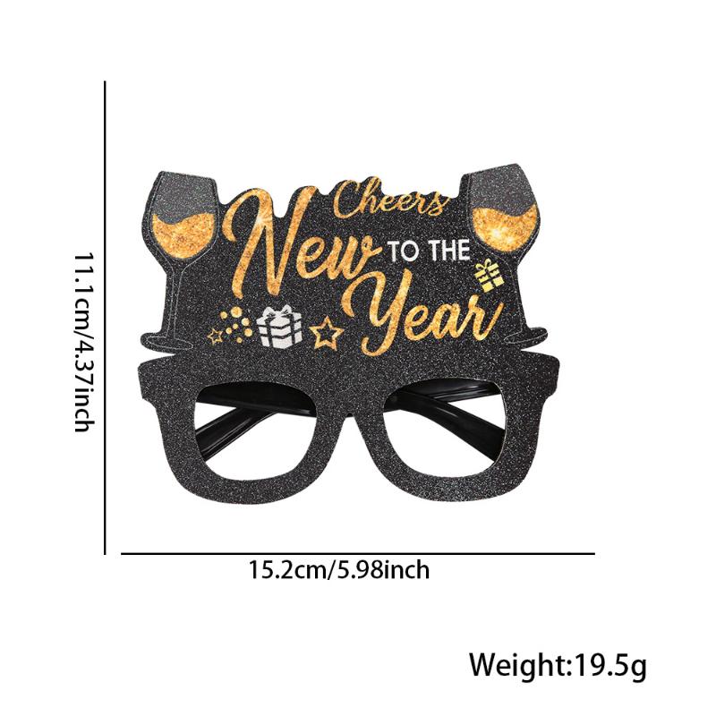 2026 Neujahr Schwarzgoldene Brille Silvester Themenparty Dekoration Brillengestell Weihnachtsgeschenk