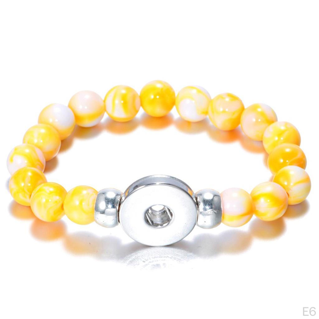 18mm Resin Beads Bangles Snap Button Bracelets Jewelry Making Kit Gifts 23cm