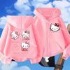 3-12 År Drenge Piger Børn Teenagere Mode Hotsalg Anime Firma Hello Kitty Hvid Efterår Vinter Tegneserie Sød Lynlås Hættetrøje