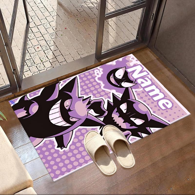 Custom Name Personalized Gengar Print Carpet, Versatile Home Decor Rug, for Playroom, Apartment, Balcony, Entryway, Hallway Gift