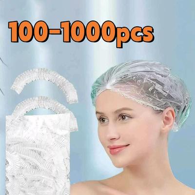 Plastic Disposable Shower Cap, Hair Treatment Cap, Hair Dye Cap, Shampoo and Shower Strip-Shaped Hat