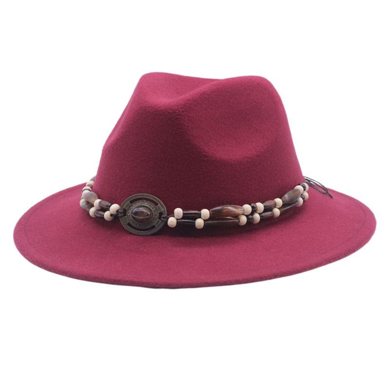 European and American Woolen Jazz Hat, Flat-brimmed Big-eave Hat, Autumn and Winter British Style Men's and Women's Fashion, Felt Hat Top Hat