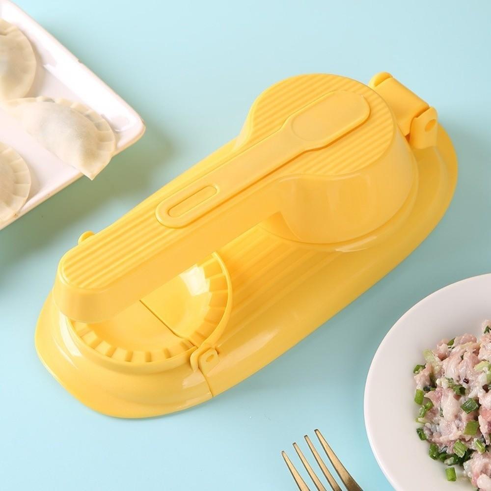 2PCS Practical Efficient 2 in 1 Dumpling Maker with Handle Plastic Dumpling Wrapper Mold Labor-Saving Dough Presser Cooking