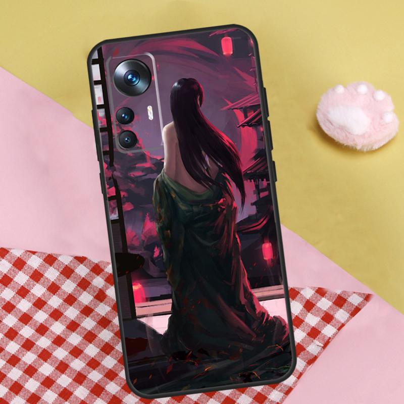 Samurai Warrior Geisha Case For Xiaomi 13 13T Pro 12T 11T 12 Lite 12X POCO X3 X5 Pro X4 F4 GT M5 M5s F3 F5 Funda