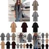 Elegant Women Long Waterfall Coat Jacket With Comfortable Loose Fit And Lapel Collar