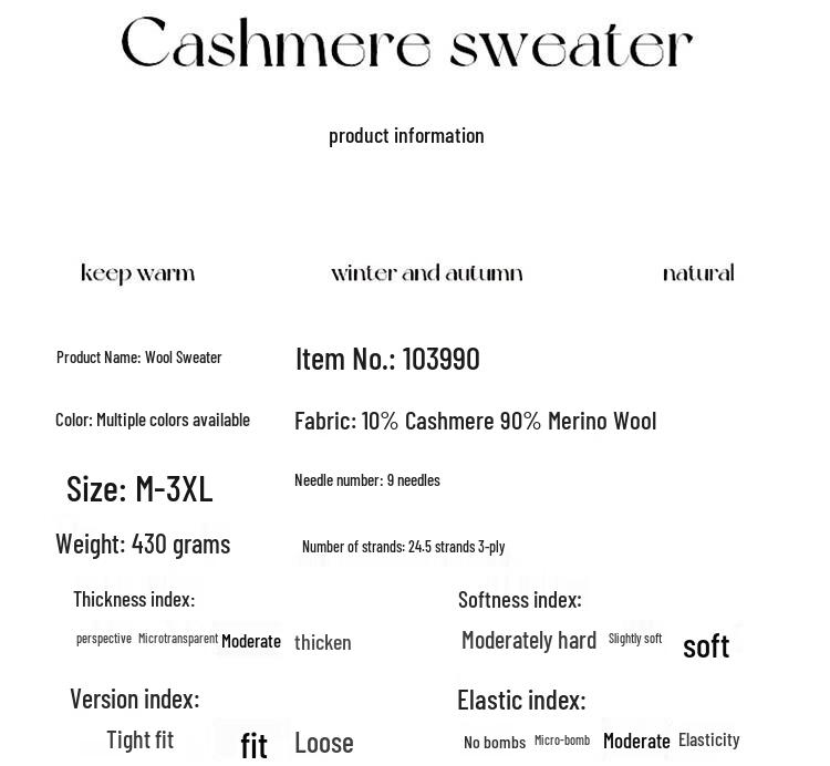 Hengyuanxiang Men's Crew Neck Wool Blend Sweater