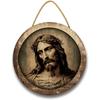 Religious Wall Decor Jesus Christ Artwork Wooden Painting Wall Art Pictures Rustic Wall Hanging Wooden Home Sign Wall Decor Poster with Rope for Livin