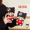 For iPhone 15 Silicone Case Cute Nezha Baby Design Shockproof Phone Back Cover
