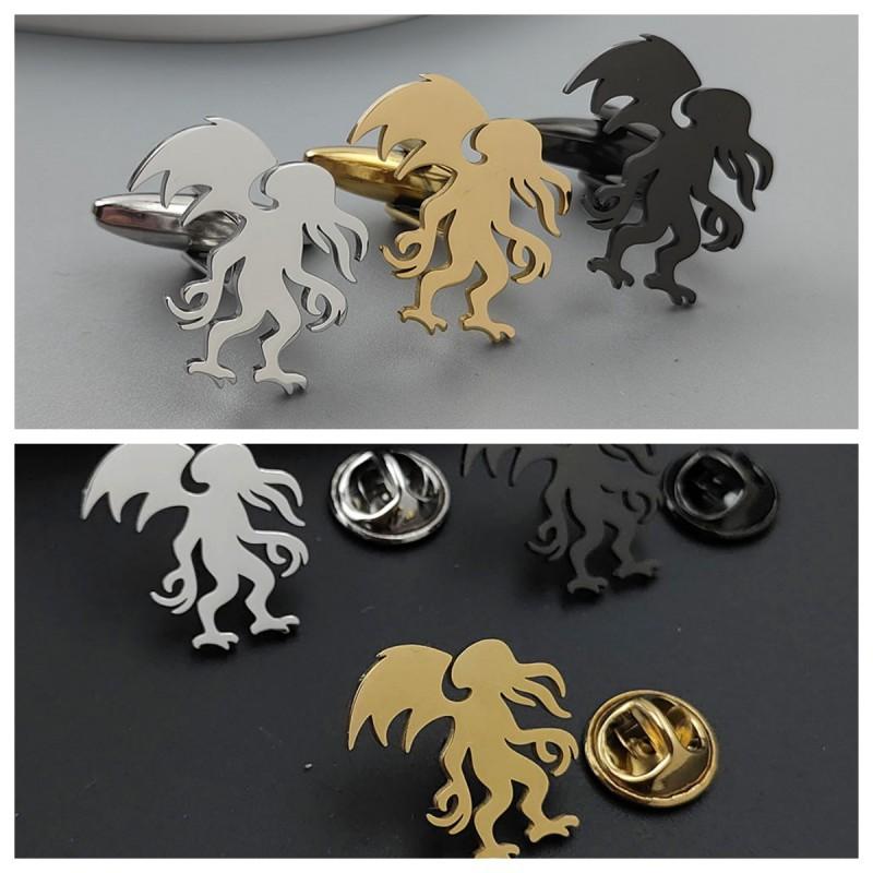 New Monster Brooch Cufflinks Retro Fashion Popular Creative Versatile Clothing Accessories