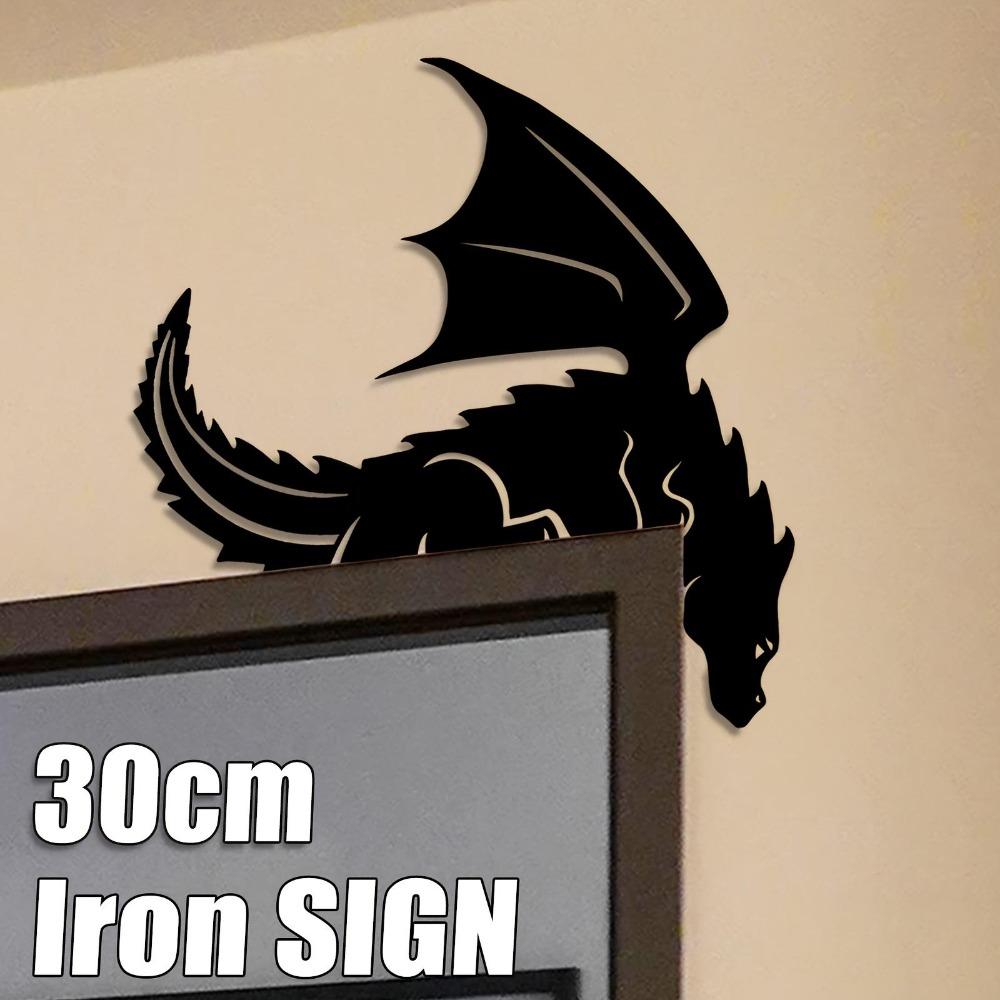 Metal Dragon Wall Art Durable Iron Decor Glam Style Indoor Outdoor