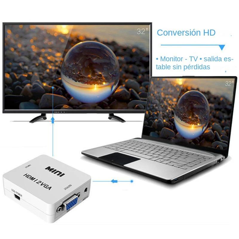 1080P HDMI til VGA-konverter med lyd VGA til HDMI-konverter HDMI-adapter for projektor DTV TV HDVD bærbar PC