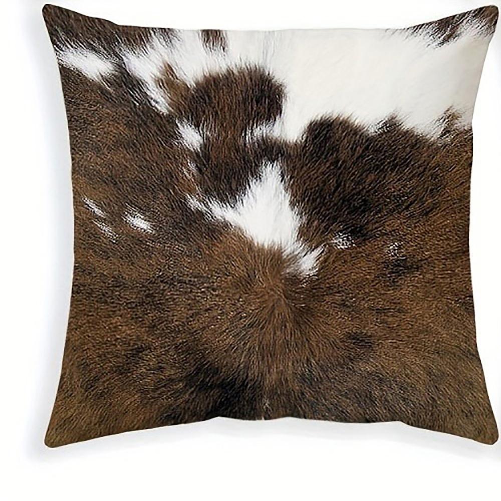 

Brown and White Cowhide Patterned PillowcasesSuitable for sofa car bedroom decorative cushion cover pillow cover 20x20Inch