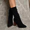 Fashionable High Heel Suede Martin Boots For Women With Comfortable Cotton Lining For Fall And Winter