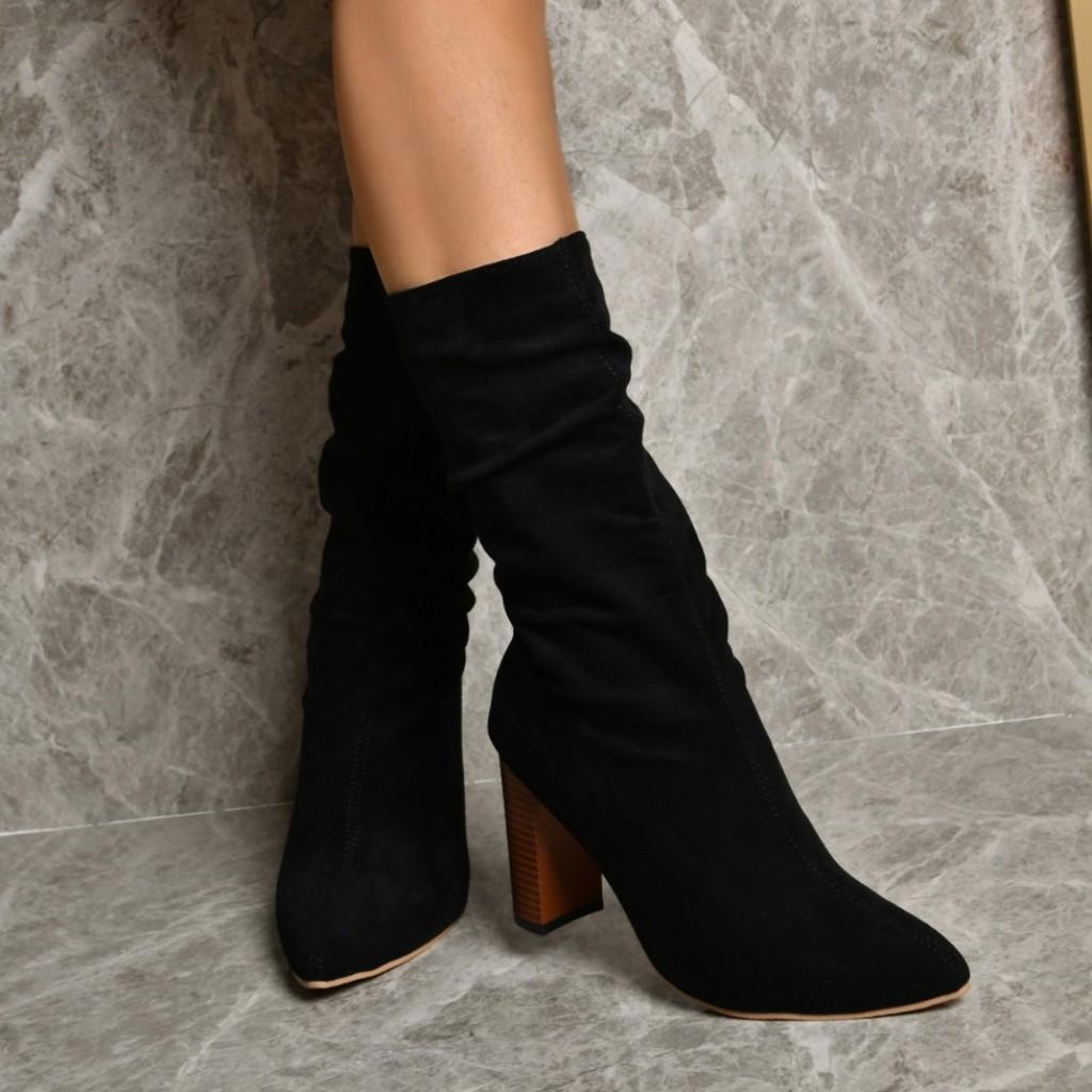 Fashionable High Heel Suede Martin Boots For Women With Comfortable Cotton Lining For Fall And Winter