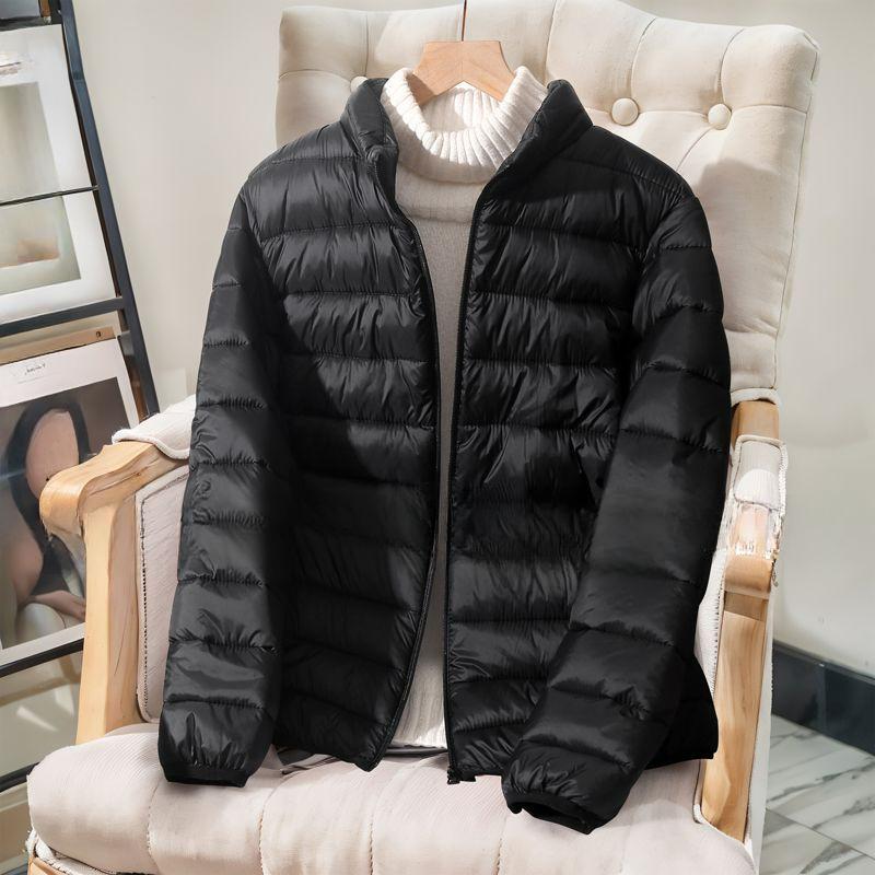 Женская легкая стеганая куртка на осень и зиму, легкая подкладка, воротник-стойка, женская подкладка, легкая стеганая куртка приталенного силуэта, теплая куртка 200 чёрный