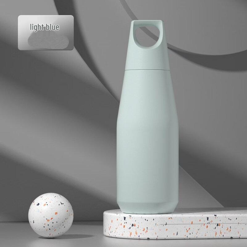 ZISIZ Large Mouth Conical Insulated Sports Water Bottle with Handle