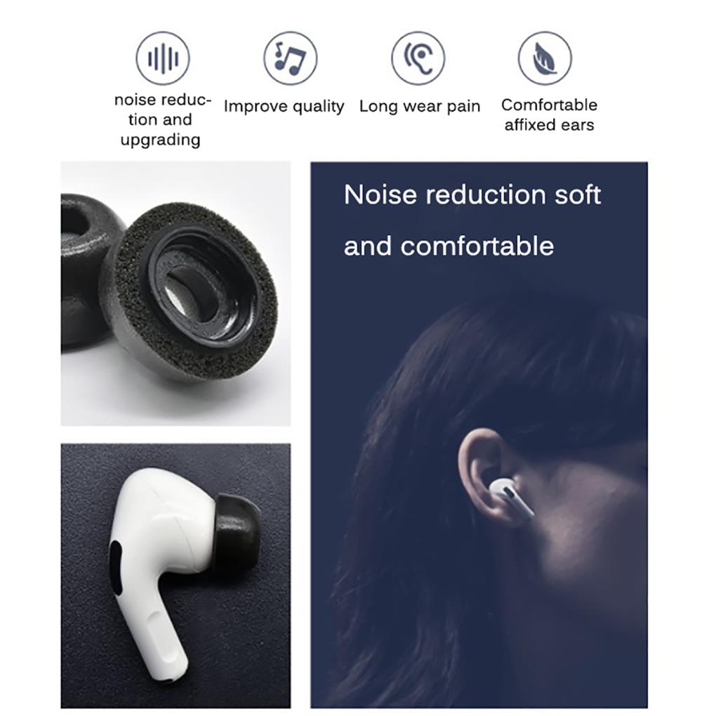 1 Pair Memory Foams Ear Tips Buds Black Gray Sponge Earplugs Pads Earbuds Grip Replacement for Earphone Accessories