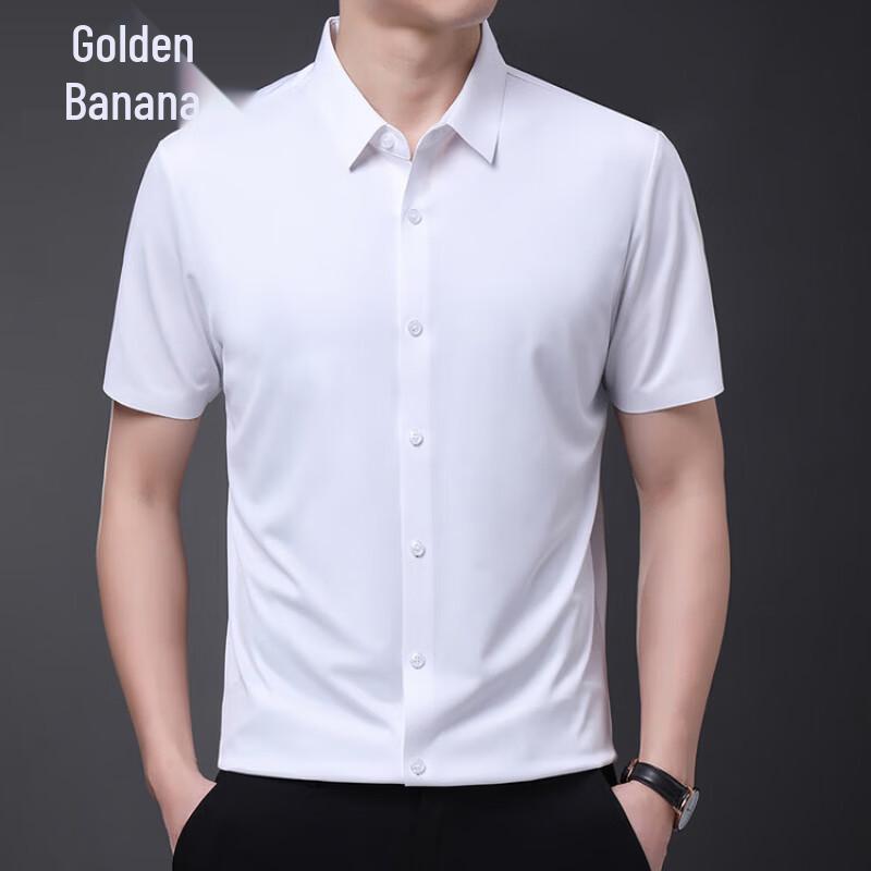 Jinjuan Men s Summer Short-Sleeve Silk-Blend Tops M