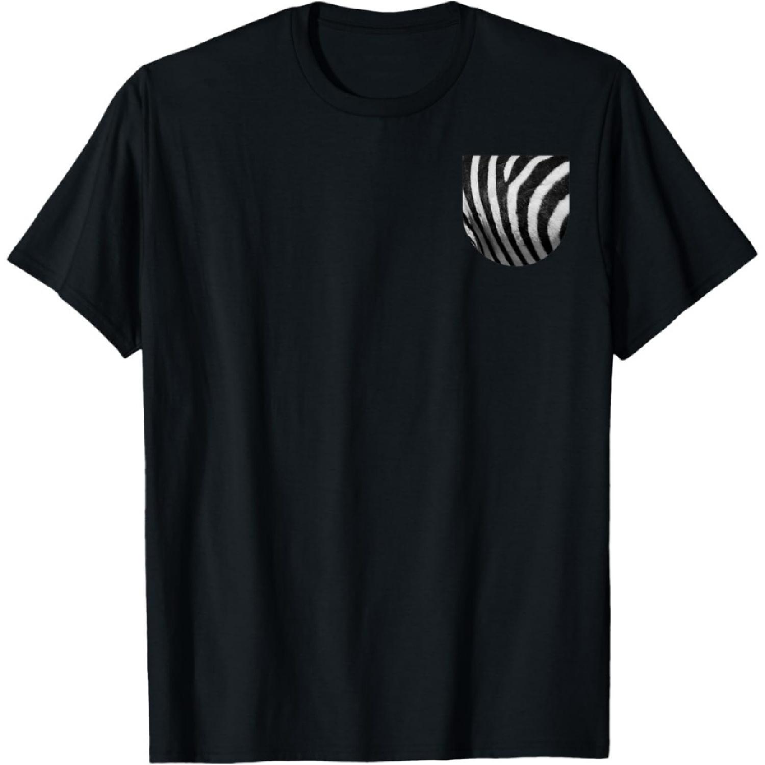 Zebra Print Pocket Design for A Cool Wild Cat Animal Lover T-Shirt S