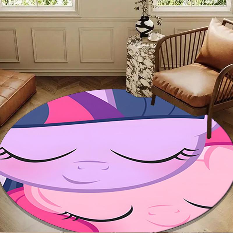 Colorful Unicorn Friendship Round Rug for Livingroom,Bedroom, Palyroom, Chair Rug, Area rug, Circle Carpet, Large Size Fan Christmas gift