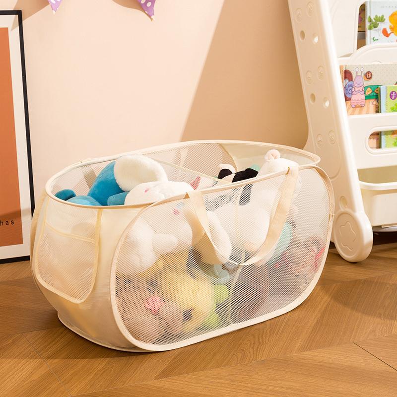 Extra-Large Mesh Laundry Hamper With Handles Foldable Versatile Storage Bag For Dirty Clothes In Multiple Rooms Laundry Baskets