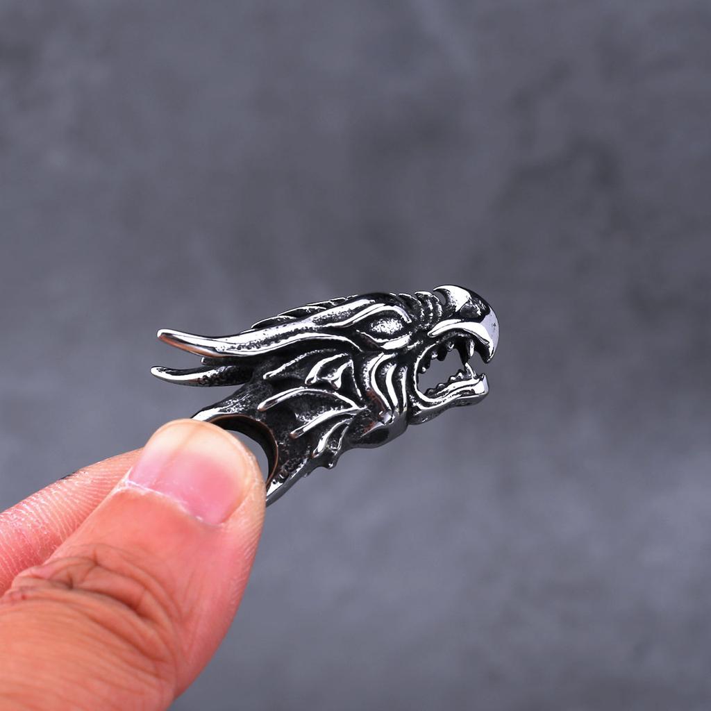 Скандинавское ожерелье с головой дракона викингов, мужское винтажное хип-хоп байкерское ожерелье из нержавеющей стали, амулет, ювелирные изделия, подарок, оптовая продажа