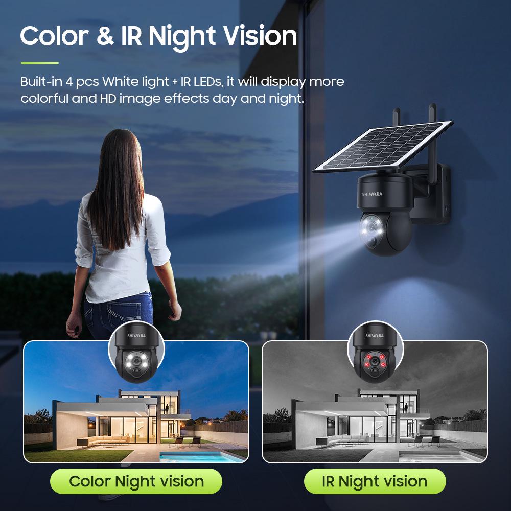 Telecamera di Sorveglianza Solare 4G Wireless da 3MP con Visione Notturna HD e Monitoraggio Remoto Esterno a Basso Consumo