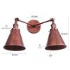 Vintage 2-Lights Wall Light Industrial Black Red Bronze Wall Sconce E27 Metal Shade Vanity Lamp Bathroom Mirror Lighting