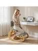 Ergonomic Kneeling Chair with Backrest, Corduroy Look, Grey