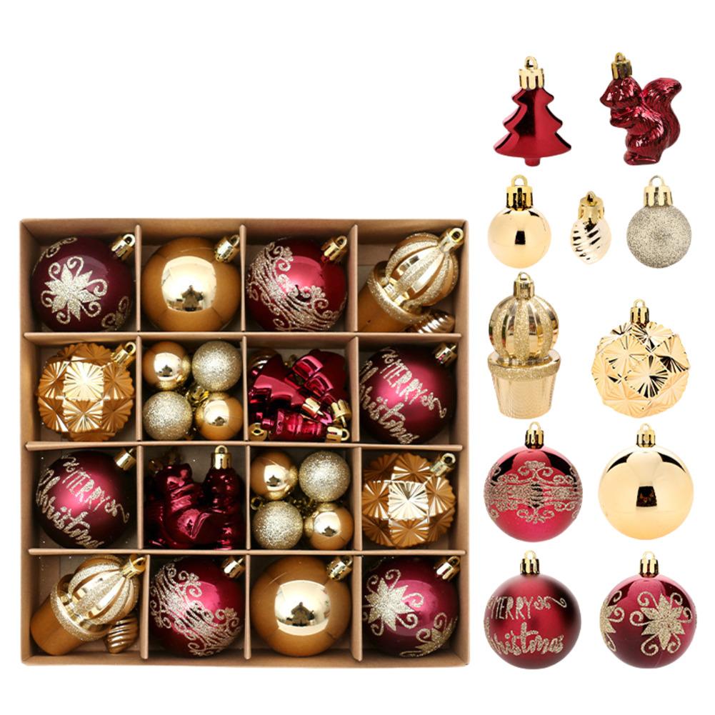 42 PCS Plastic Christmas Ball Ornaments Set for Tree Decoration Shatterproof and Lightweight for Holiday Celebration Use