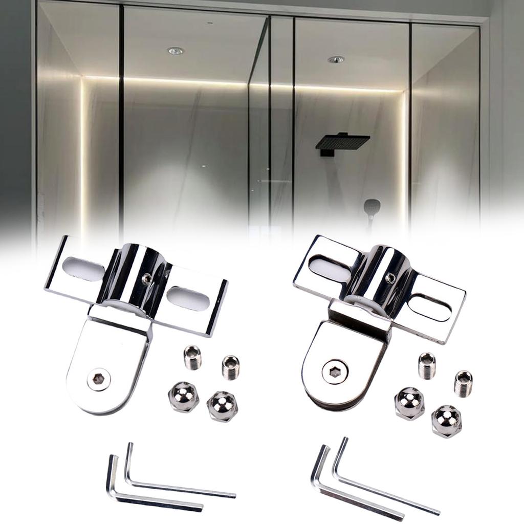 Thickened Stainless Steel/Alloy Shower Door Hinges with 90 Degree Rotation for 8 12mm Glass Door Daily Casual Use