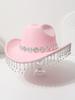 European and American crystal fringed western cowboy top hat festival party jazz hat felt hat