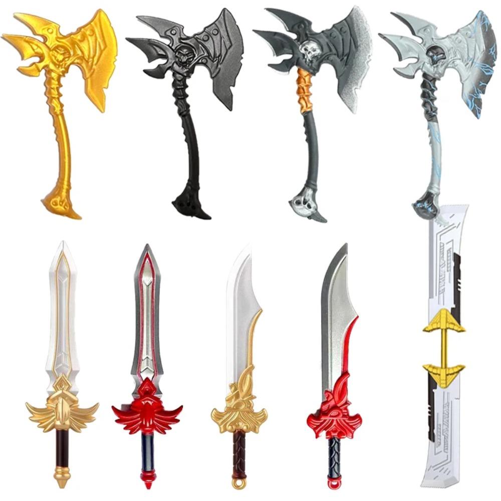 Military Medieval Building Blocks Soldier Warrior Waffen Accessories Sword Battle Axe Hero Villain Series Double-edged Sword Toy