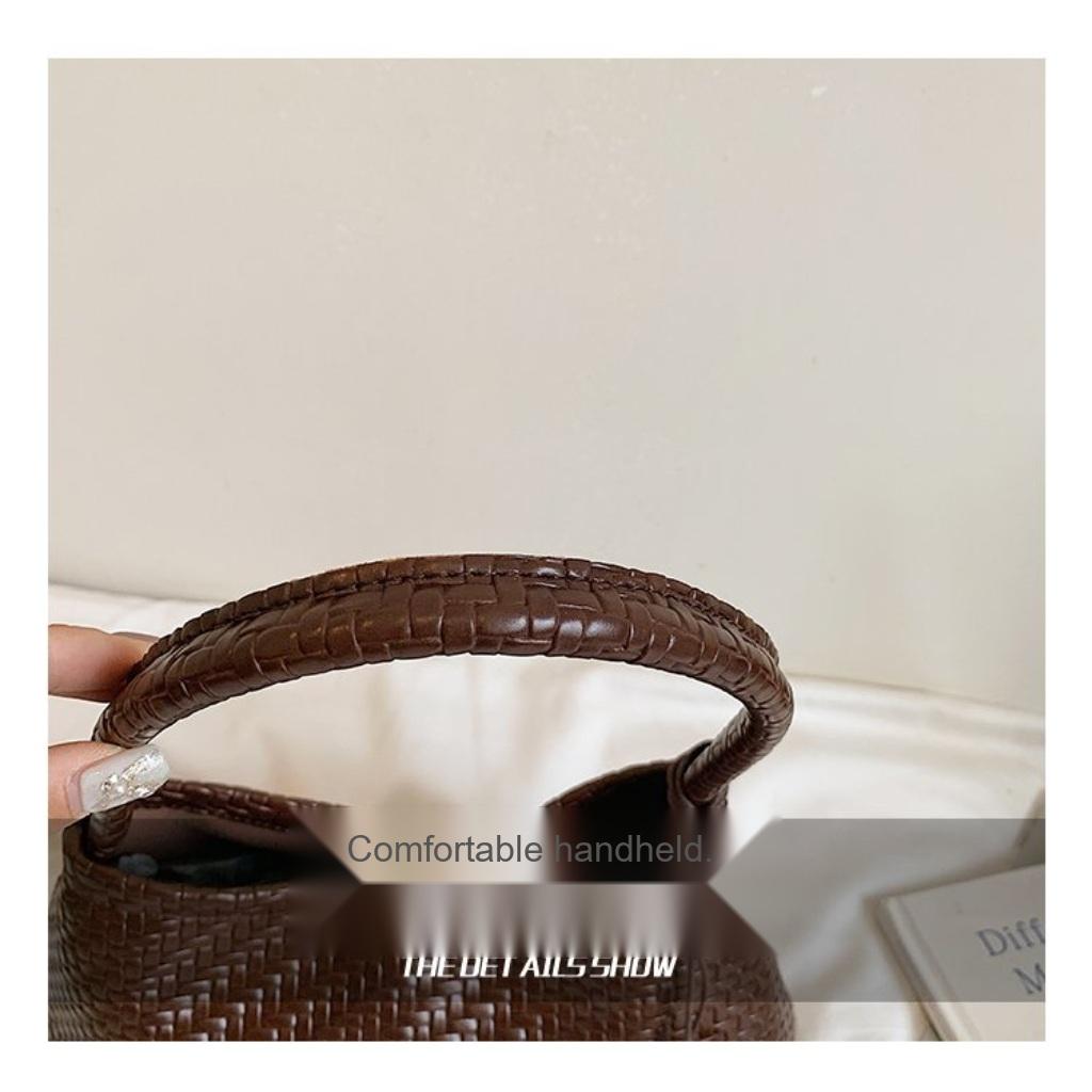 Xeie Thuk Shoulder Bag Women PU Woven Texture Daily Commute