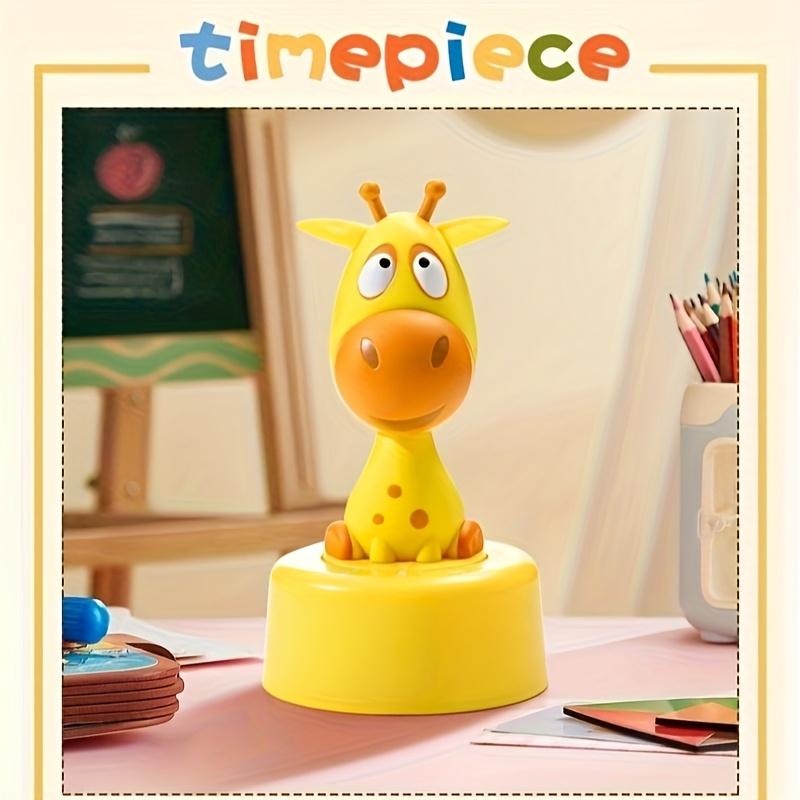 Colorful Giraffe Kitchen Timer,Rotating Desk Clock with Playful Cartoon Design, Ideal Birthday Gift, Plastic Material, No Electricity Needed